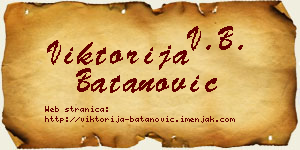 Viktorija Batanović vizit kartica